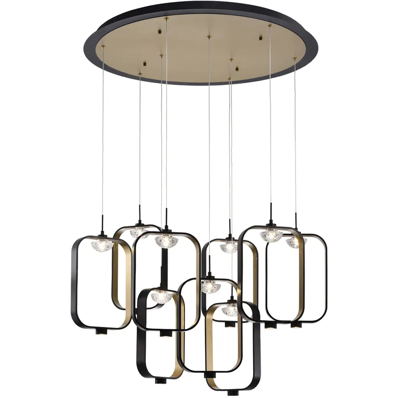 Dagmar LED 33 inch Gold and Black Chandelier Ceiling Light Free Shipping