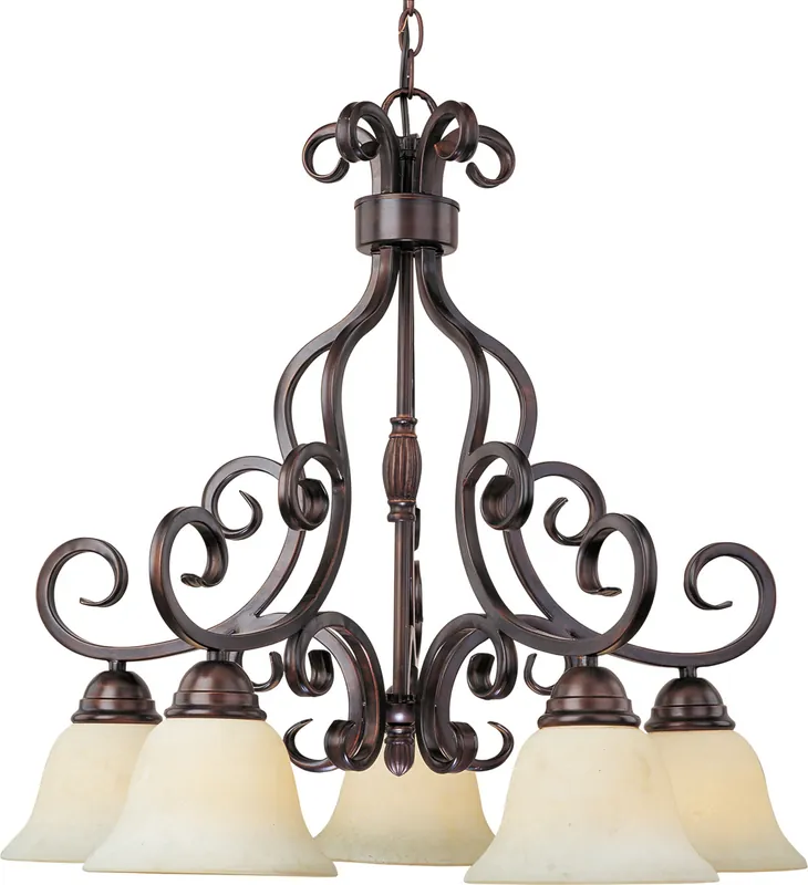 Bargain Manor 5 Light 26 inch Oil Rubbed Bronze Down Light Chandelier Ceiling Light
