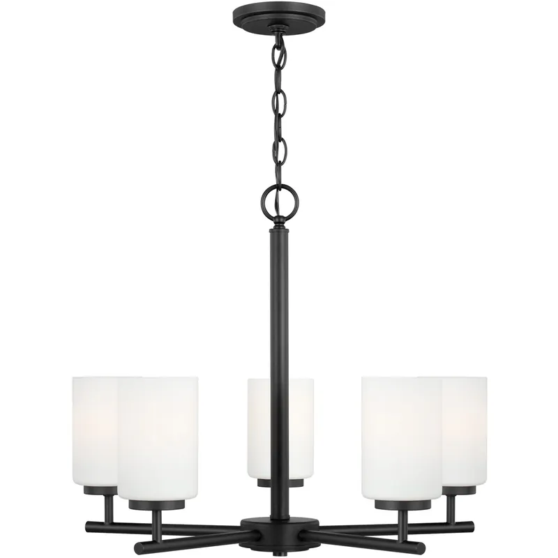 Oslo 5 Light 24 inch Midnight Black Chandelier Ceiling Light Handmade