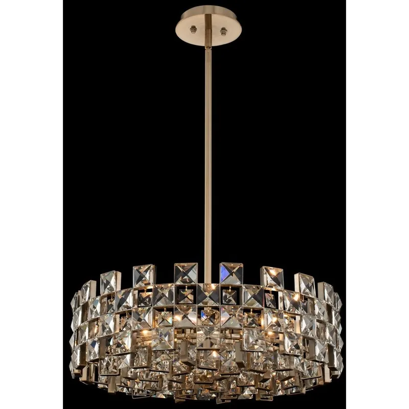 Handmade Piazze 9 Light 29 inch Brushed Champagne Gold Pendant Ceiling Light