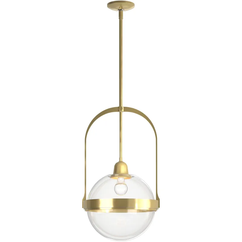 Atlas 1 Light 13.9 inch Modern Brass Pendant Ceiling Light in Clear Must Have