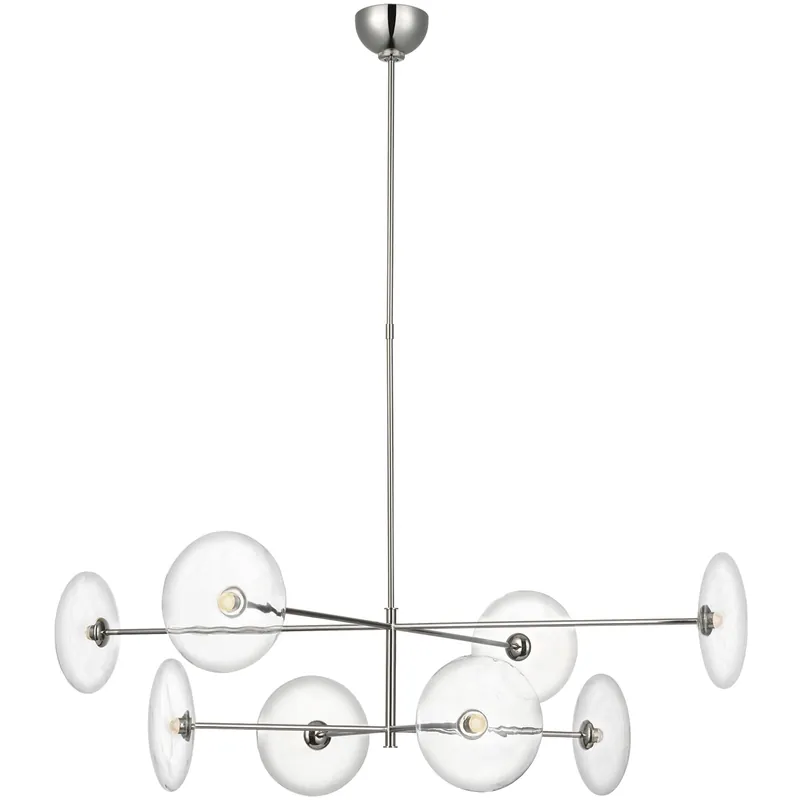 Secure Checkout Ian K. Fowler Calvino LED 42 inch Polished Nickel Radial Chandelier Ceiling Light, Large