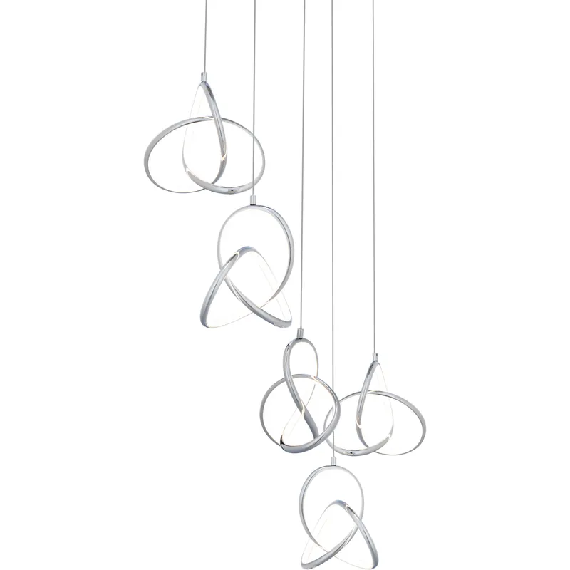 Vornado LED 17 inch Chrome Multi-Light Pendant Ceiling Light, dweLED In Demand
