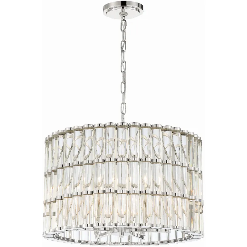 Money Back Guarantee Elliot 6 Light 22.5 inch Polished Nickel Chandelier Ceiling Light