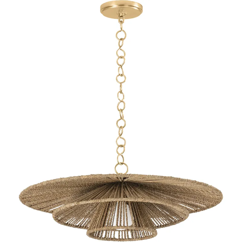 Direct From Manufacturer Levan 1 Light 24 inch Vintage Gold Leaf Pendant Ceiling Light