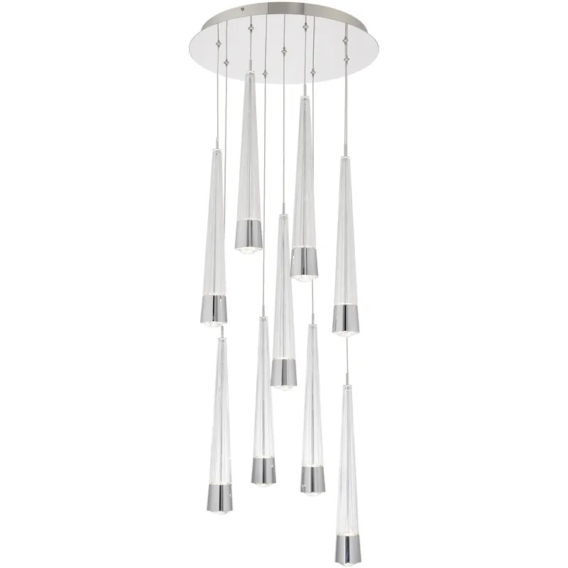 Quill LED 17 inch Chrome Multi-Light Pendant Ceiling Light, dweLED Direct From Factory