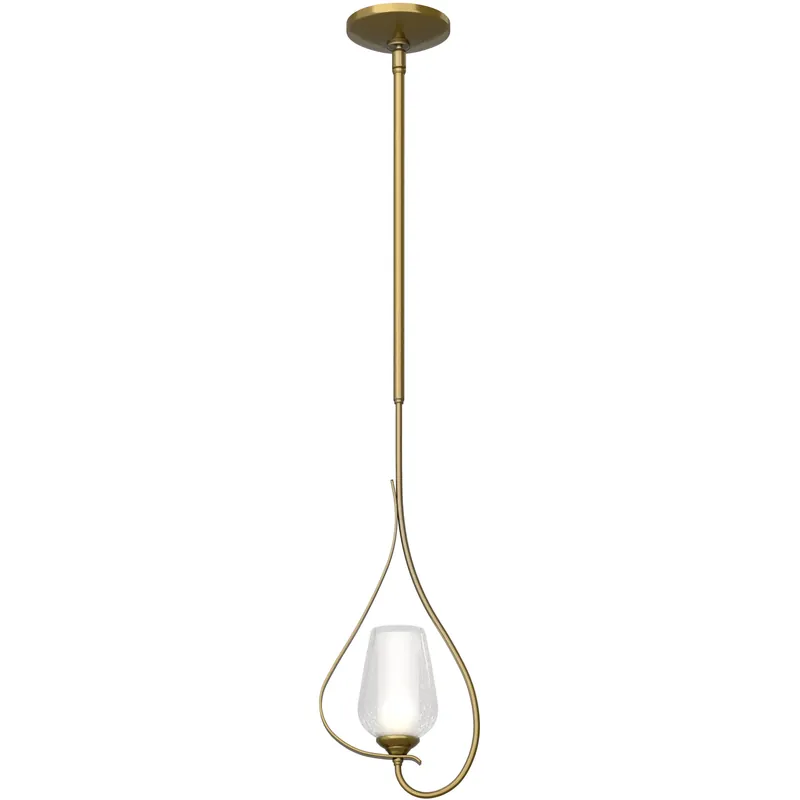 Flora 1 Light 7.6 inch Modern Brass Mini Pendant Ceiling Light in Seeded with Opal, Up Light Hot Picks