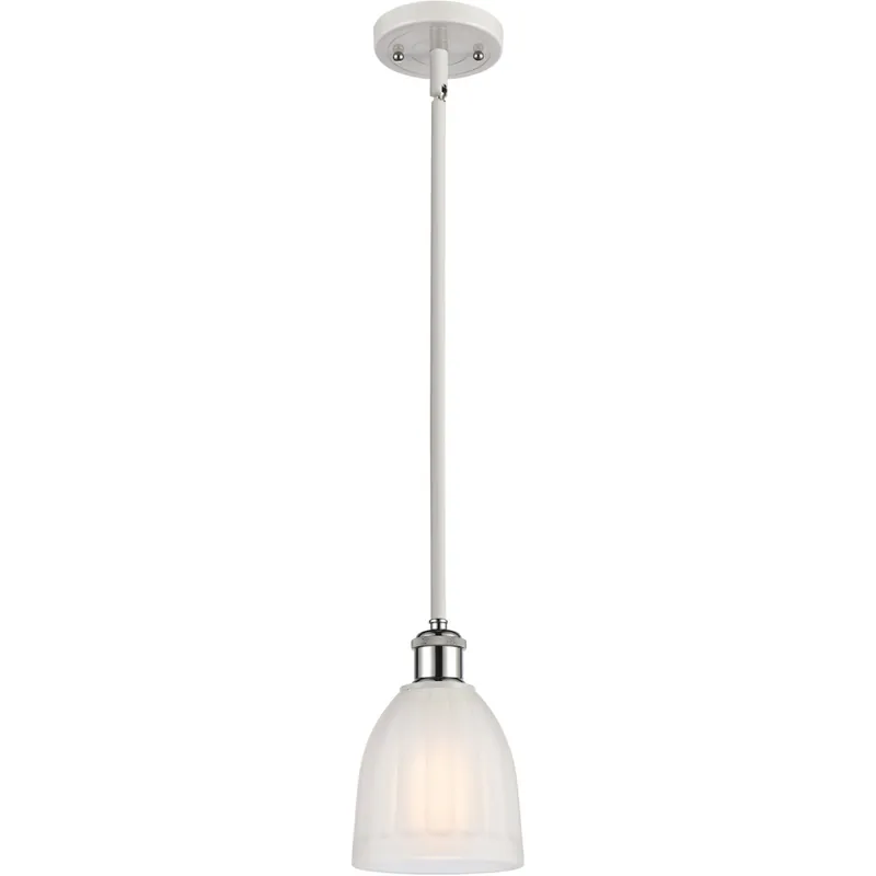 Ballston Brookfield LED 6 inch White and Polished Chrome Pendant Ceiling Light in White Glass, Ballston Latest