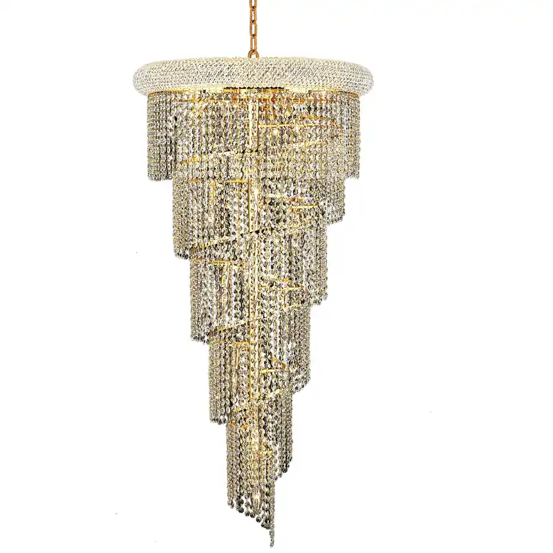 Spiral 18 Light 22 inch Gold Foyer Ceiling Light in Royal Cut Last Chance