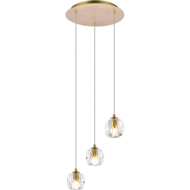 No Minimum Order Eren 3 Light 12 inch Gold Pendant Ceiling Light