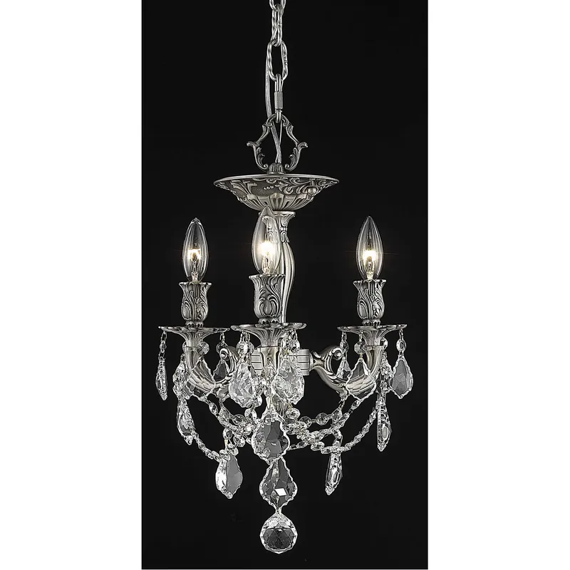 Rosalia 3 Light 13 inch Pewter Flush Mount Ceiling Light in Clear, Royal Cut Hot Deal
