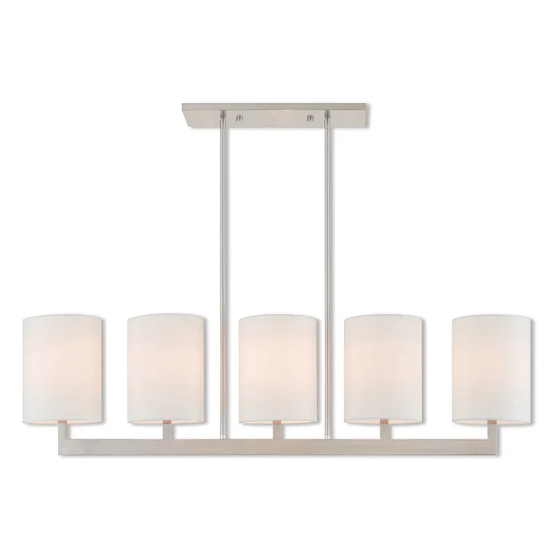 Limited Offer Hayworth 5 Light 49 inch Brushed Nickel Linear Chandelier Ceiling Light