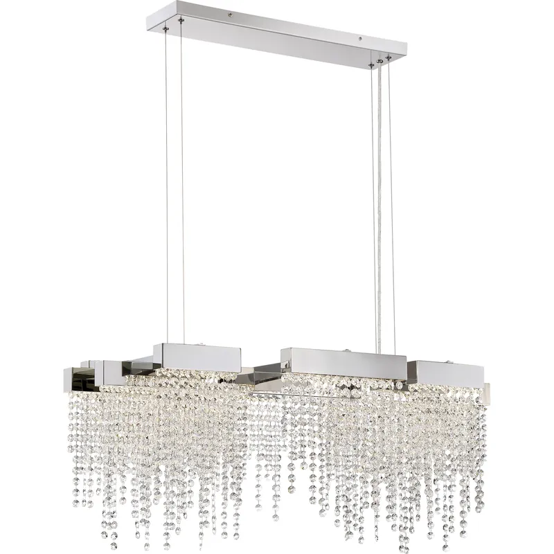 Buy Today Crystal Falls LED 34 inch Polished Nickel Island Chandelier Ceiling Light