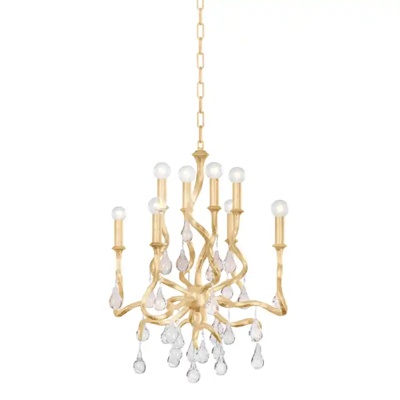 Aveline 8 Light 22 inch Gold Leaf Chandelier Ceiling Light In Demand