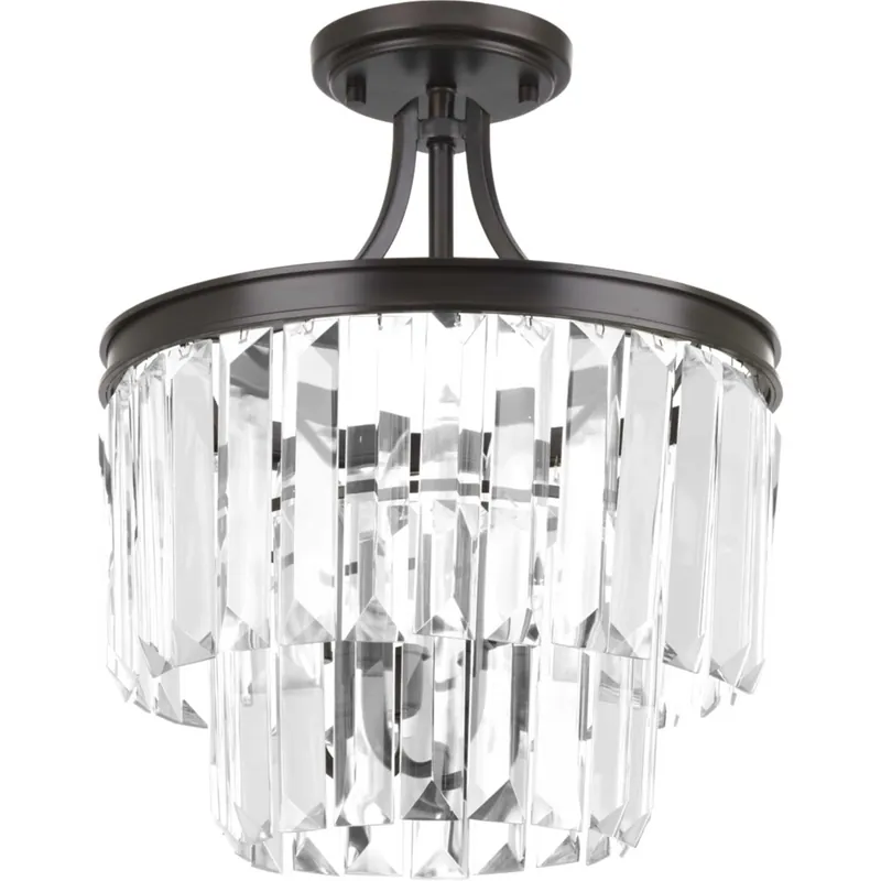 Glimmer 3 Light 13 inch Antique Bronze Semi-Flush Mount Convertible Ceiling Light, Design Series Cheap