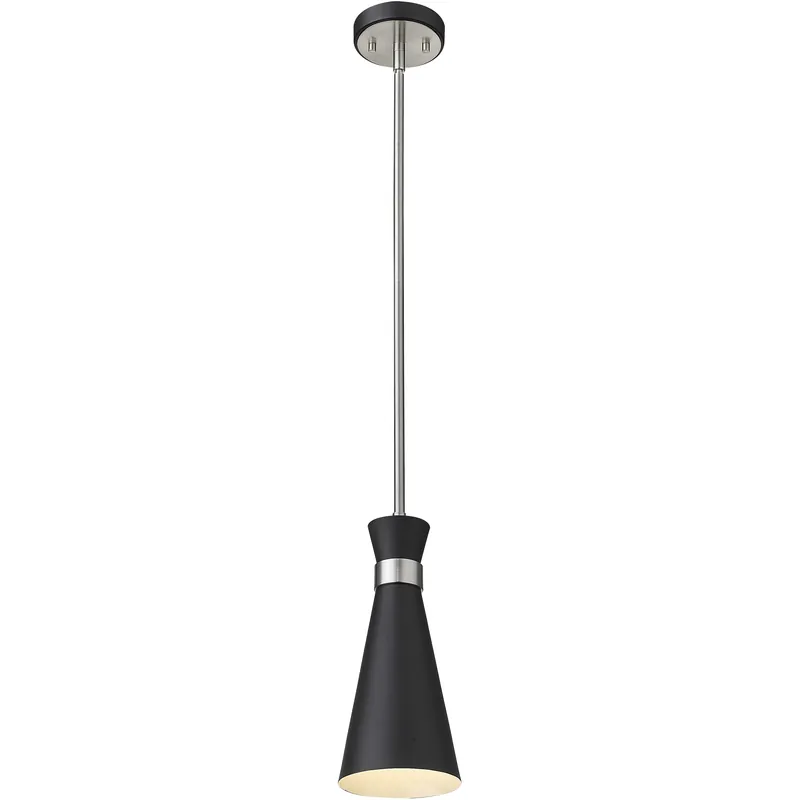 Soriano 1 Light 5.5 inch Matte Black and Brushed Nickel Pendant Ceiling Light Buy Direct