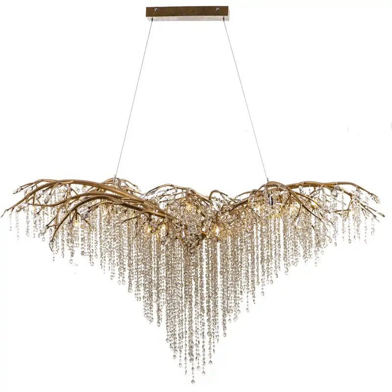 Canada LED 43.3 inch Antique Gold Chandelier Ceiling Light, Crystal Super Sale