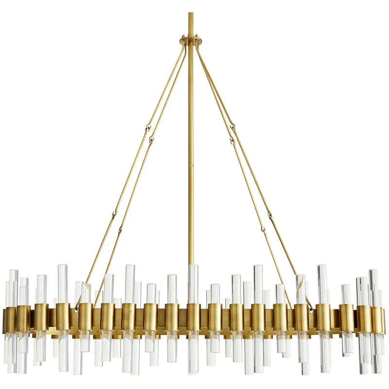 Haskell 10 Light 43 inch Antique Brass Chandelier Ceiling Light, Oval Popular