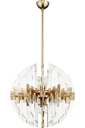 Zion 6 Light 23 inch Aged Brass Chandelier Ceiling Light Modern