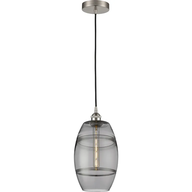 Get Yours Edison Vaz 1 Light 8 inch Brushed Satin Nickel Cord Hung Mini Pendant Ceiling Light