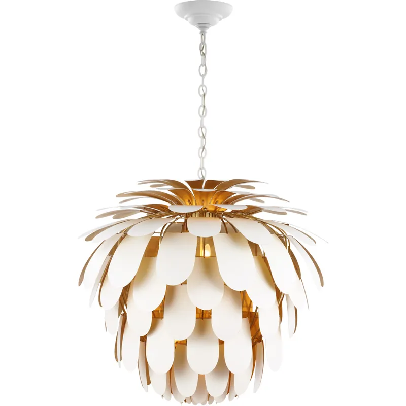 Chapman & Myers Cynara 6 Light 36.5 inch White and Gild Chandelier Ceiling Light in White with Gild, Grande Top Pick