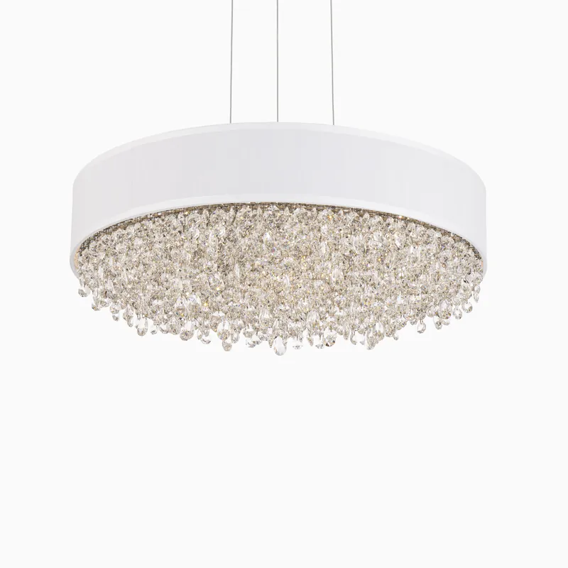 Today Only Eclyptix LED LED 19.4 inch Polished Stainless Steel Pendant Ceiling Light in White, Wavy Layout, Wavy Layout
