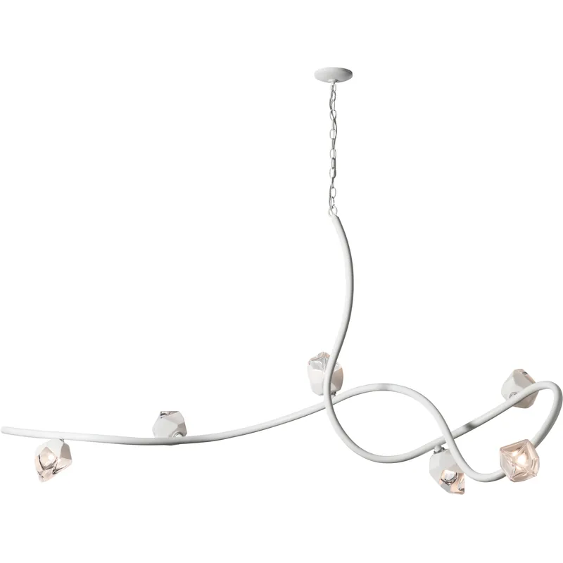Glacier 6 Light 69.2 inch Sterling Pendant Ceiling Light in White Crystal, XL Cheap