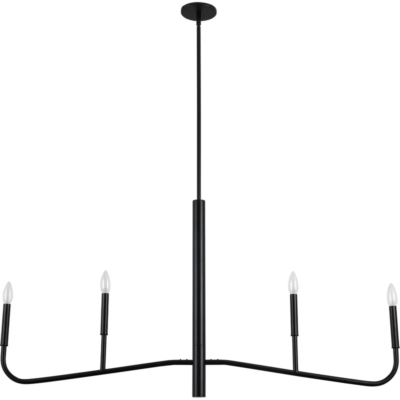 Eleanor 4 Light 48 inch Matte Black Horizontal Chandelier Ceiling Light Luxury
