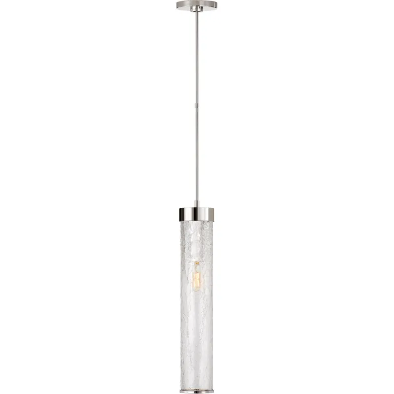 Kelly Wearstler Liaison 1 Light 3.5 inch Polished Nickel Pendant Ceiling Light in Crackle Glass Certified