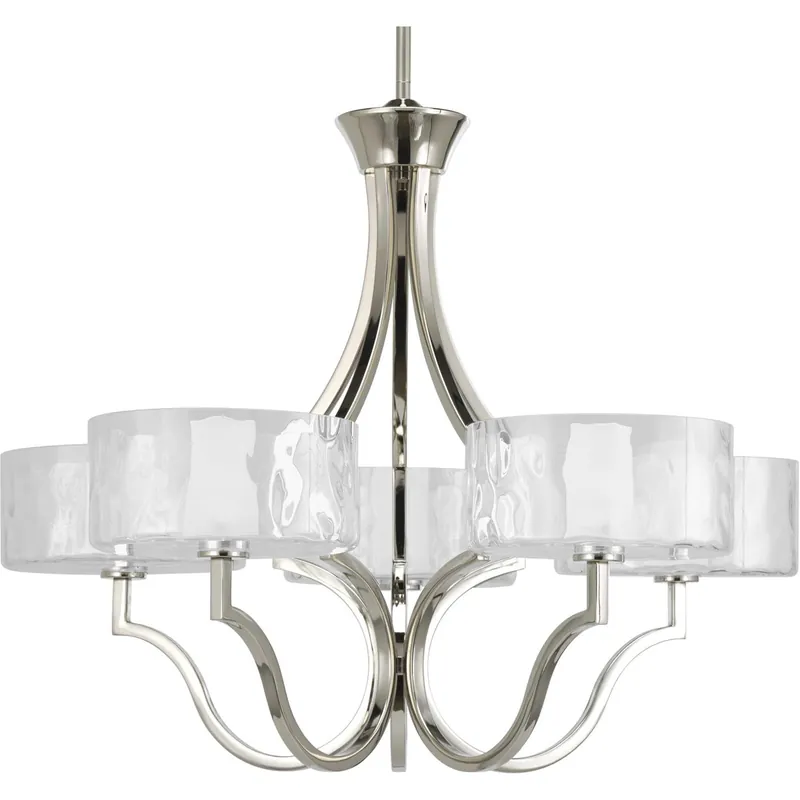 Caress 5 Light 27 inch Polished Nickel Chandelier Ceiling Light Exclusive Offer