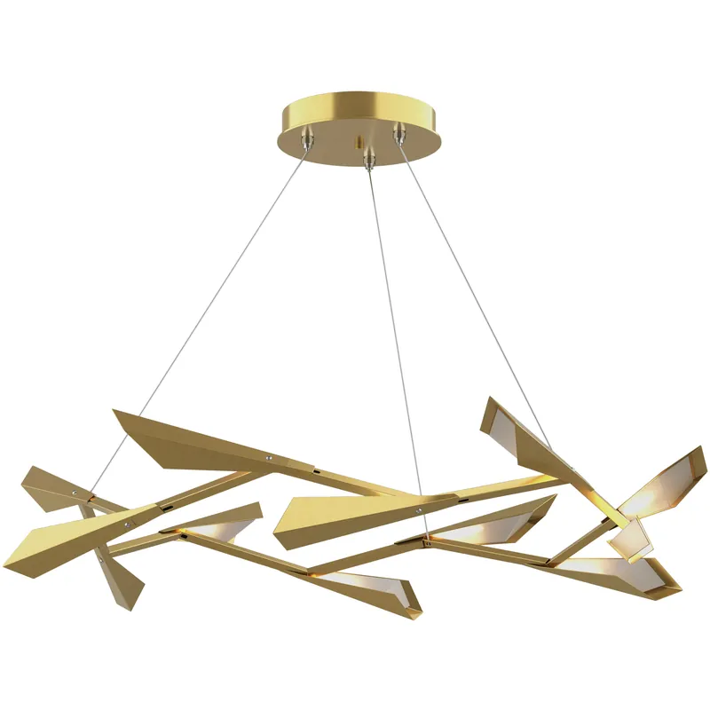 Quill LED 45.3 inch Modern Brass Pendant Ceiling Light in Modern Brass and Modern Brass, Large Limited Edition