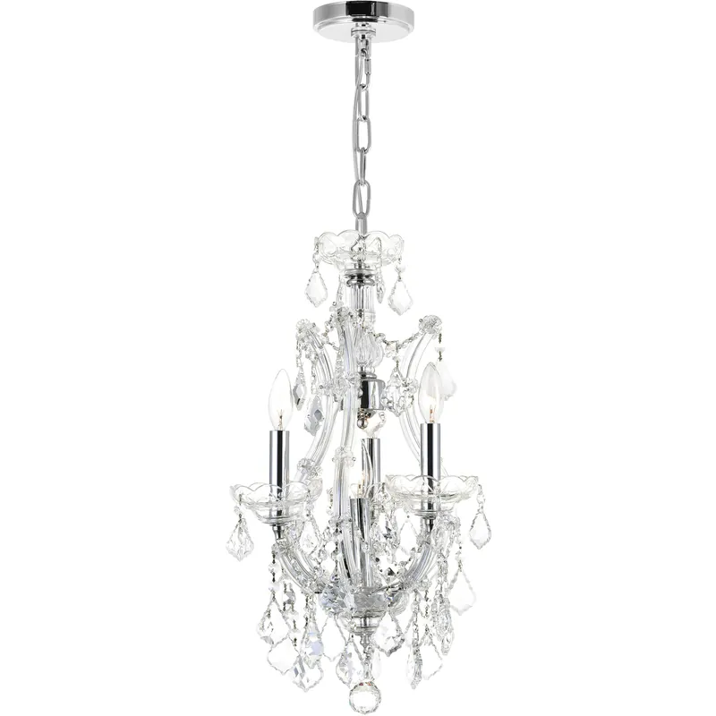 Best Price Maria Theresa 3 Light 12 inch Chrome Up Mini Chandelier Ceiling Light