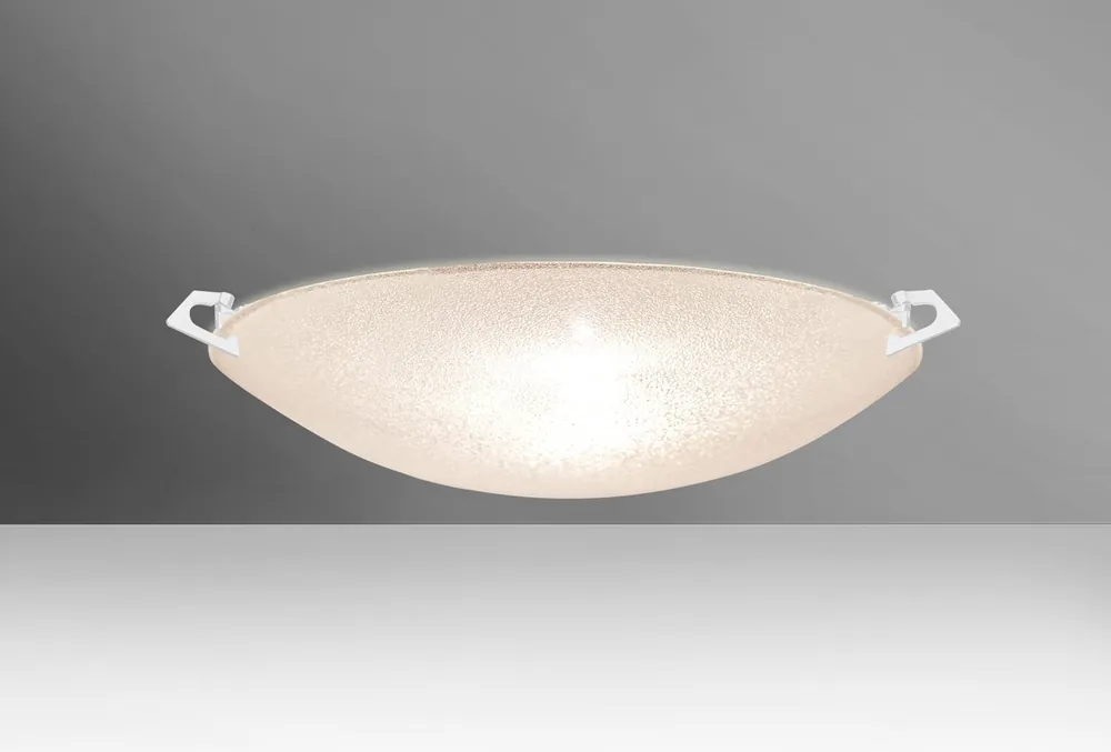 Sonya 17 2 Light 17 inch White Flush Mount Ceiling Light in Halogen, Glitter Glass Warranty Included