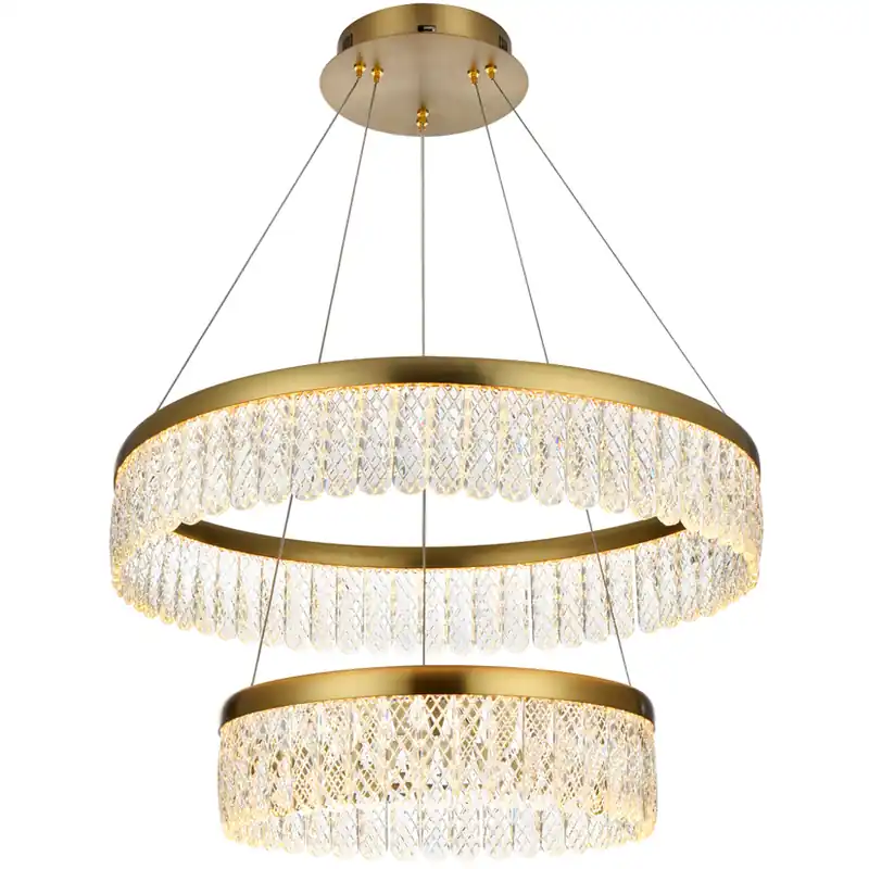Rune 2 Light 24 inch Satin Gold Chandelier Ceiling Light Genuine