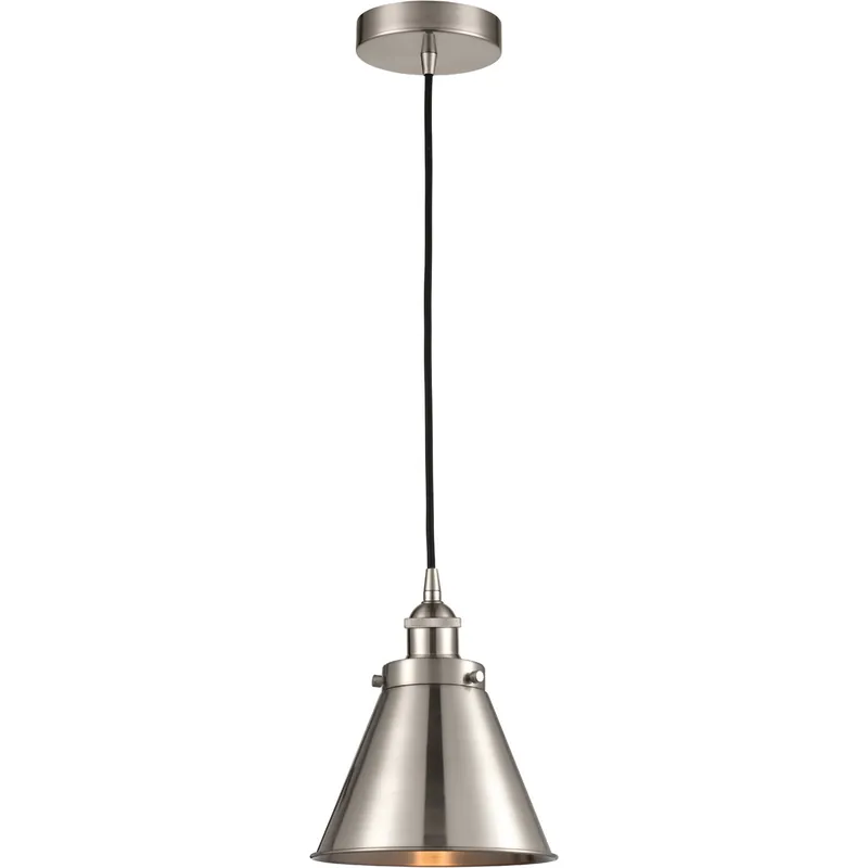 Free Delivery Franklin Restoration Appalachian 1 Light 8 inch Brushed Satin Nickel Mini Pendant Ceiling Light
