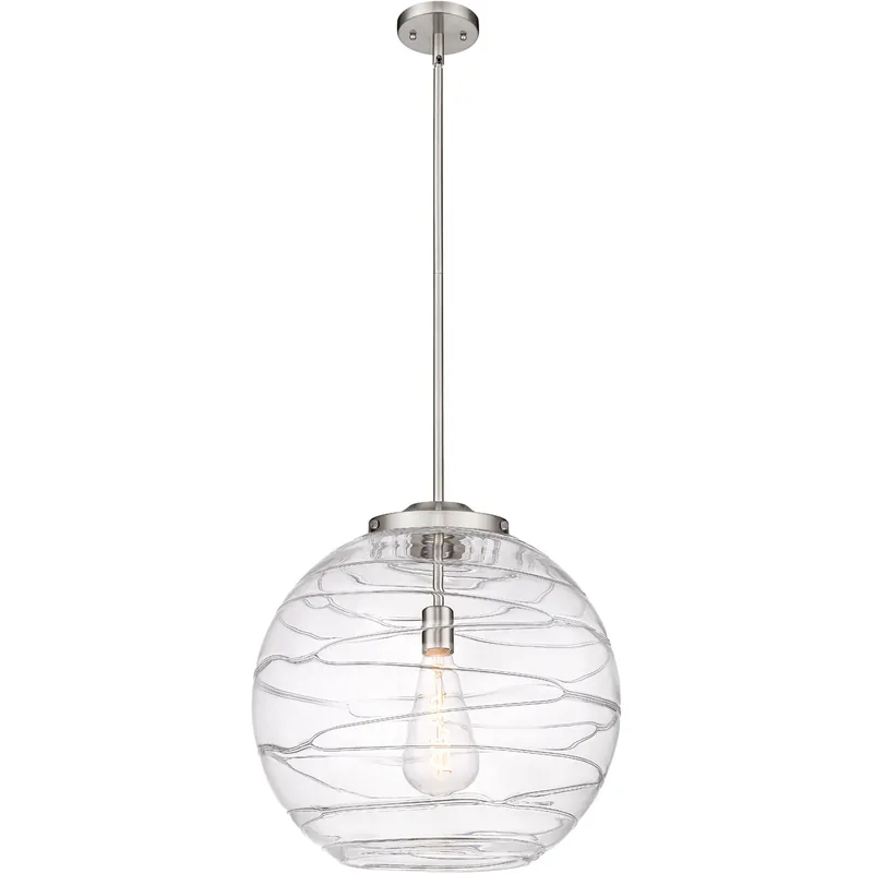 Ballston Deco Swirl 1 Light 18 inch Brushed Satin Nickel Pendant Ceiling Light Limited Edition