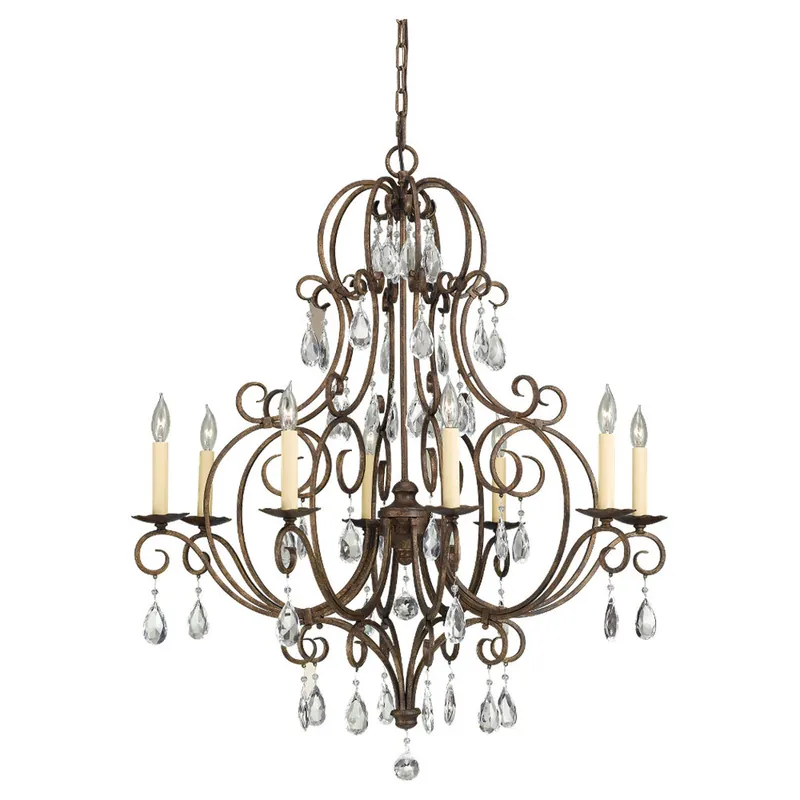 Chateau 8 Light 32 inch Mocha Bronze Chandelier Ceiling Light, Medium Save Now