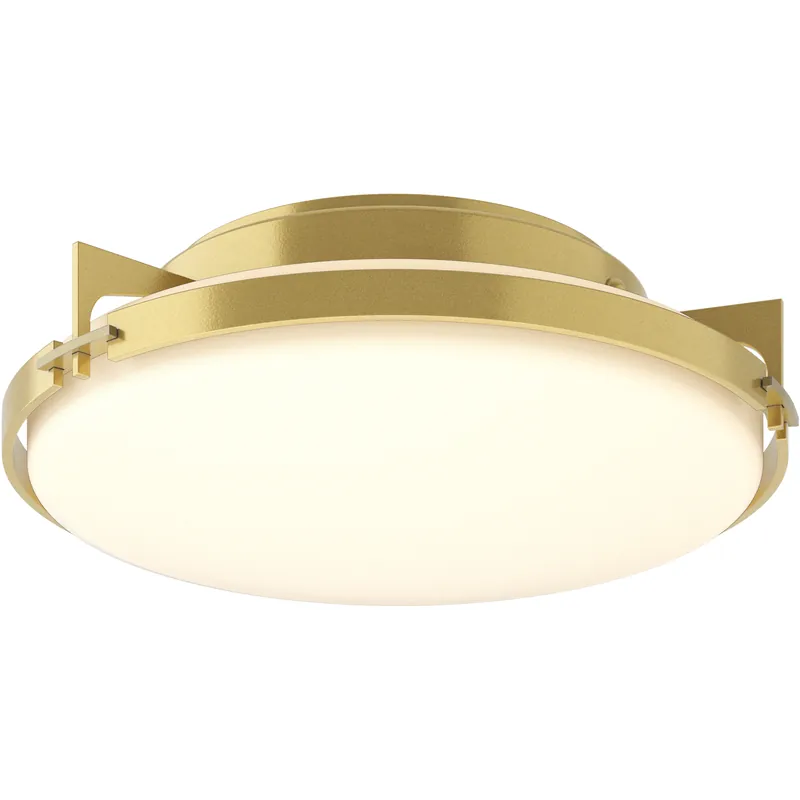 Metra 2 Light 14.2 inch Modern Brass Flush Mount Ceiling Light New Release