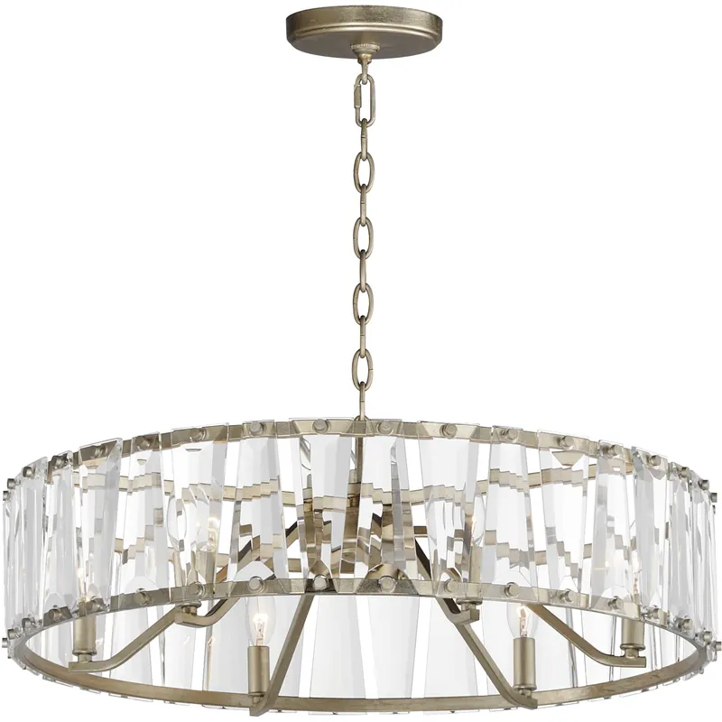 Fast Shipping Odeon 6 Light 26.75 inch Golden Silver Chandelier Ceiling Light