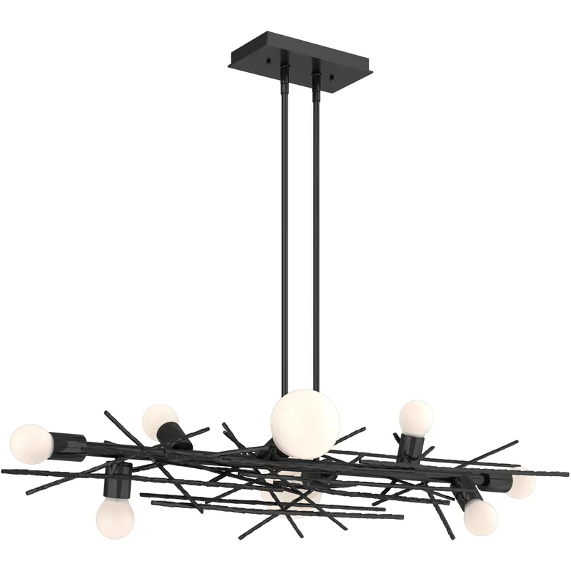 Today Only Brindille 8 Light 54.8 inch Ink Linear Pendant Ceiling Light