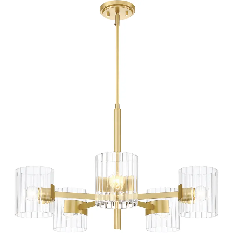Aries 5 Light 28 inch Brushed Gold Chandelier Ceiling Light Big Sale