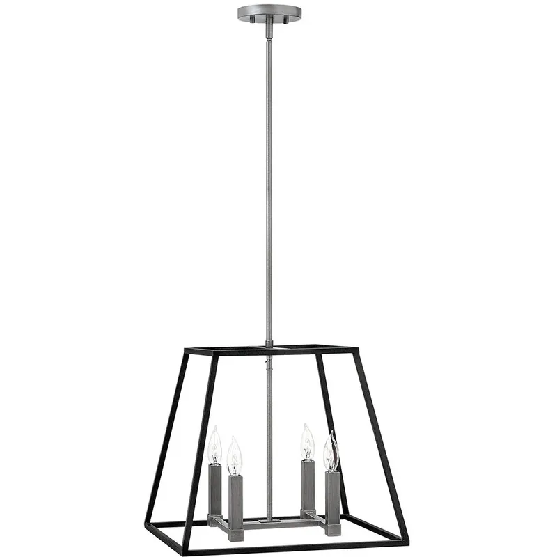 Fulton 4 Light 18 inch Aged Zinc with Antique Nickel Indoor Foyer Pendant Ceiling Light Place Order