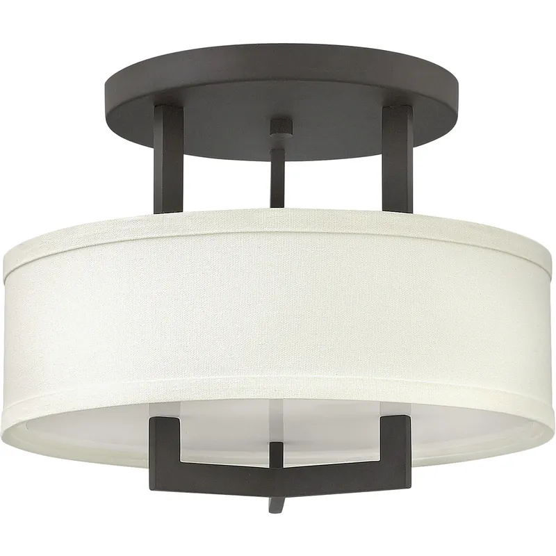 Flash Sale Hampton 3 Light 15 inch Buckeye Bronze Indoor Semi-Flush Mount Ceiling Light in Non-LED