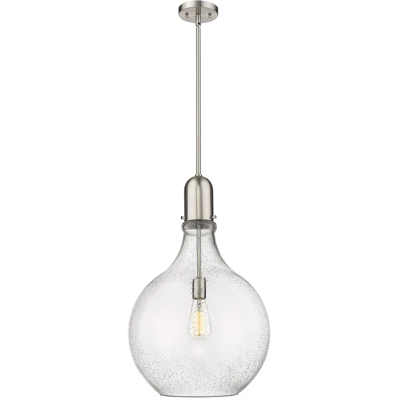 Amherst 1 Light 16 inch Brushed Satin Nickel Pendant Ceiling Light in Seedy Glass Grab Now