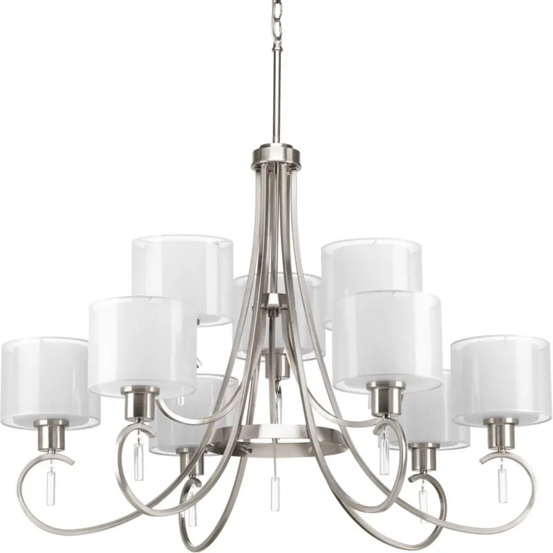 Buy Online Invite 9 Light 36 inch Brushed Nickel Chandelier Ceiling Light