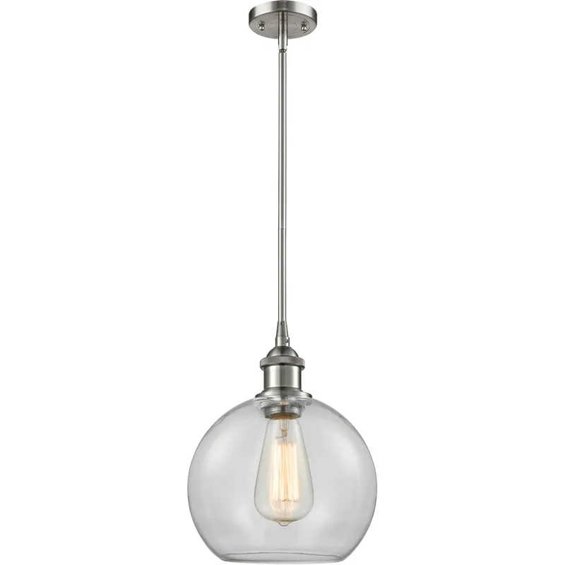 Final Sale Ballston Athens 1 Light 8 inch Brushed Satin Nickel Pendant Ceiling Light in Clear Glass, Ballston