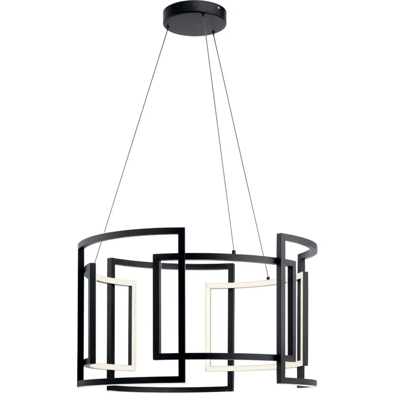 New Release Melko LED Black Chandelier Round Pendant Ceiling Light