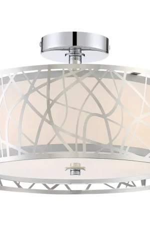 Abode 3 Light 15 inch Polished Chrome Semi-Flush Mount Ceiling Light Grab Now