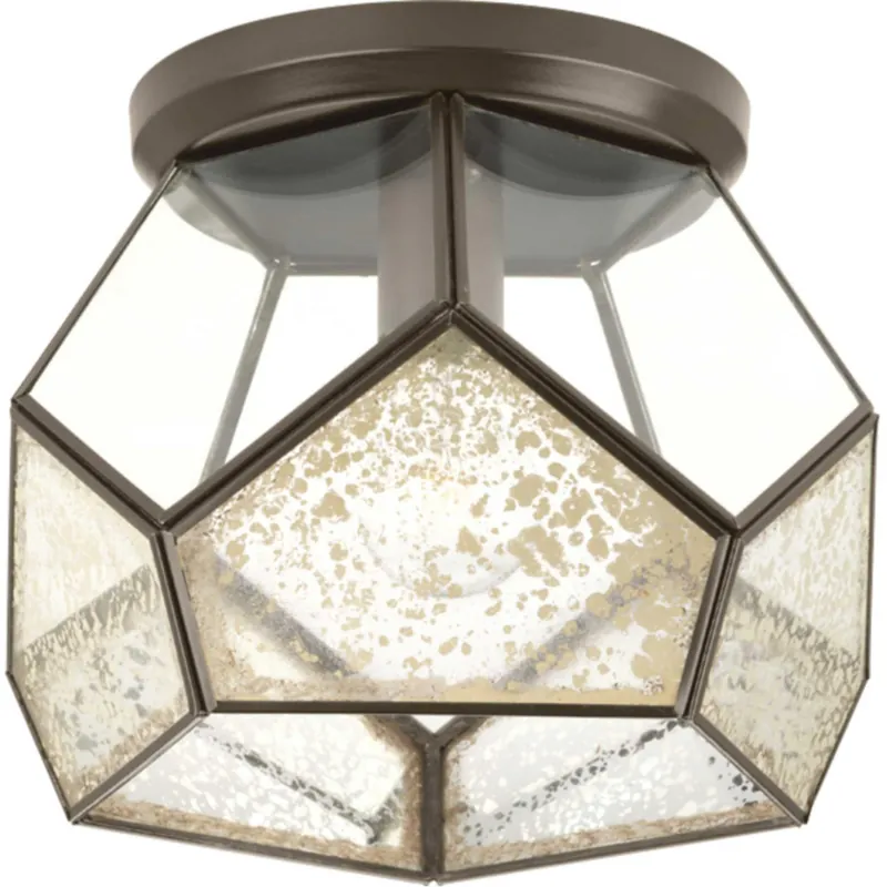 Cinq 1 Light 12 inch Antique Bronze Flush Mount Ceiling Light, Design Series Warranty Included