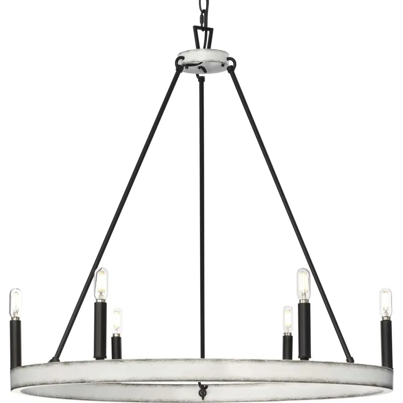 Galloway 6 Light 30 inch Matte Black Chandelier Ceiling Light Latest